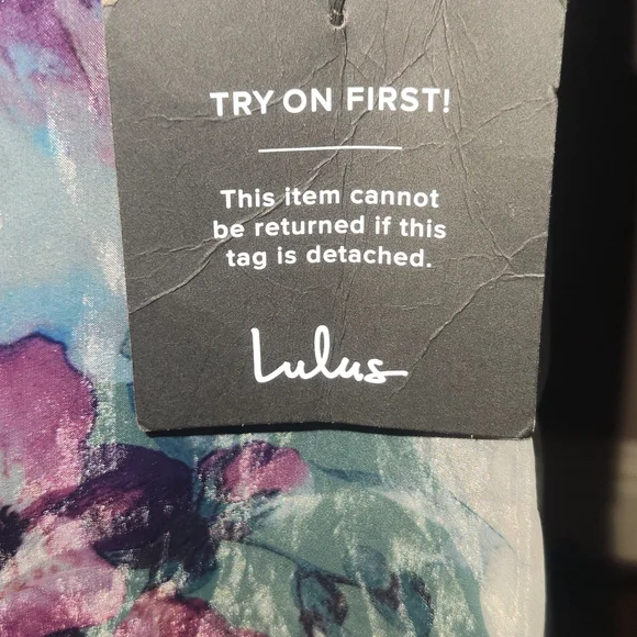 Lulu's Floral Teal and Lavender‎ Maxi Dress - Picture 6 of 7